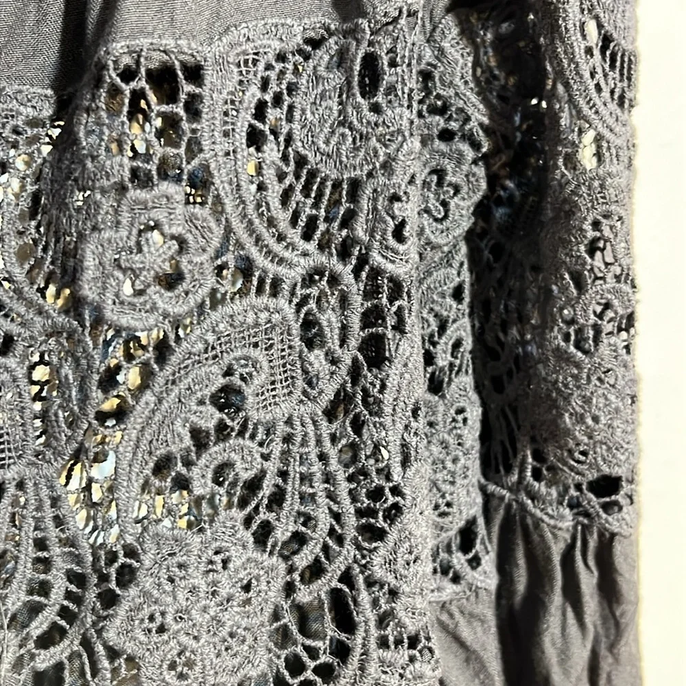 Free People Peasant Lace Top Boho Blouse Rodeo Prairie Size XSmall